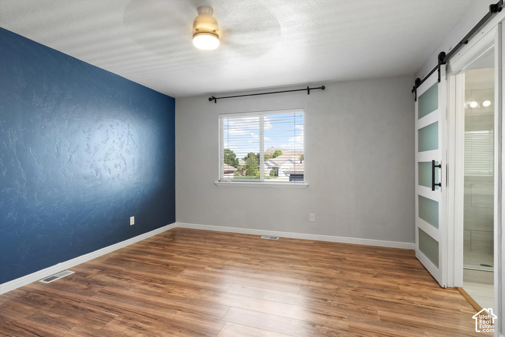 Wood-finish flooring throughout