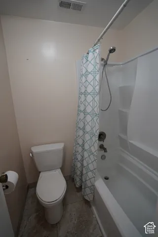 White toilet with a porcelain finish