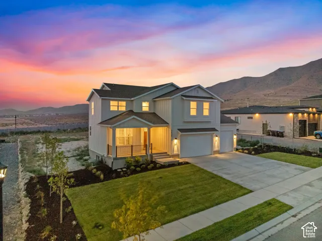 View of the Bingham and dusk, with beautiful mountain views on three sides.
