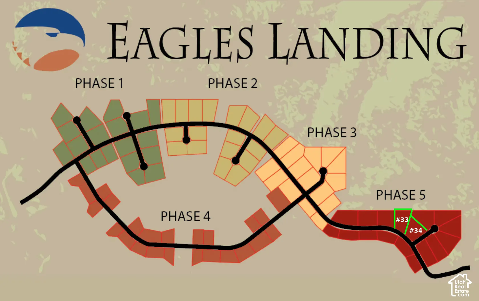 Subdivision Map. Illustrating the property's phased development and lot configurations