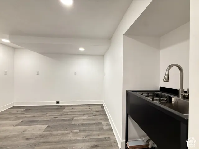 Basement apartment kitchen area