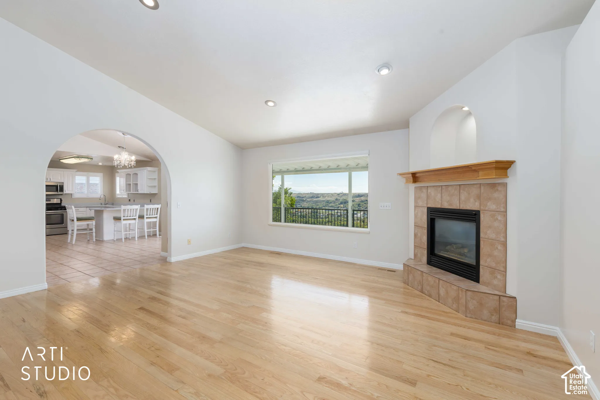 Hardwood-style flooring throughout
