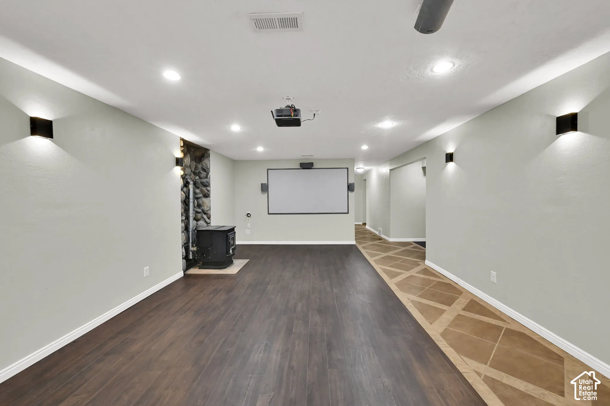 Basement movie room.