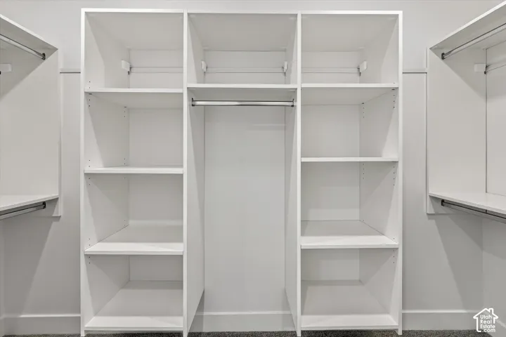 Built-in shelving with hanging rods