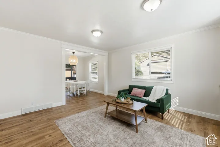 Wood-finish flooring throughout