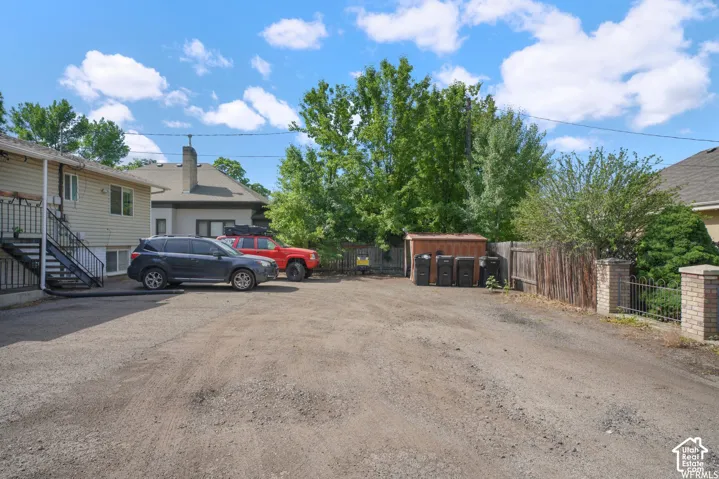 Gravel parking area