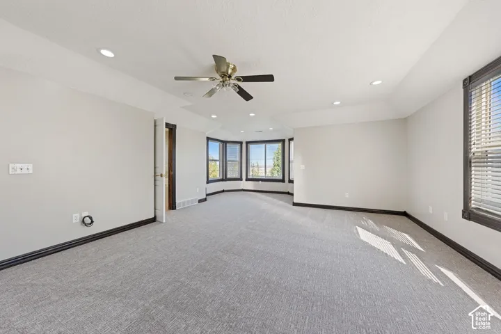 Recessed lighting with a ceiling fan