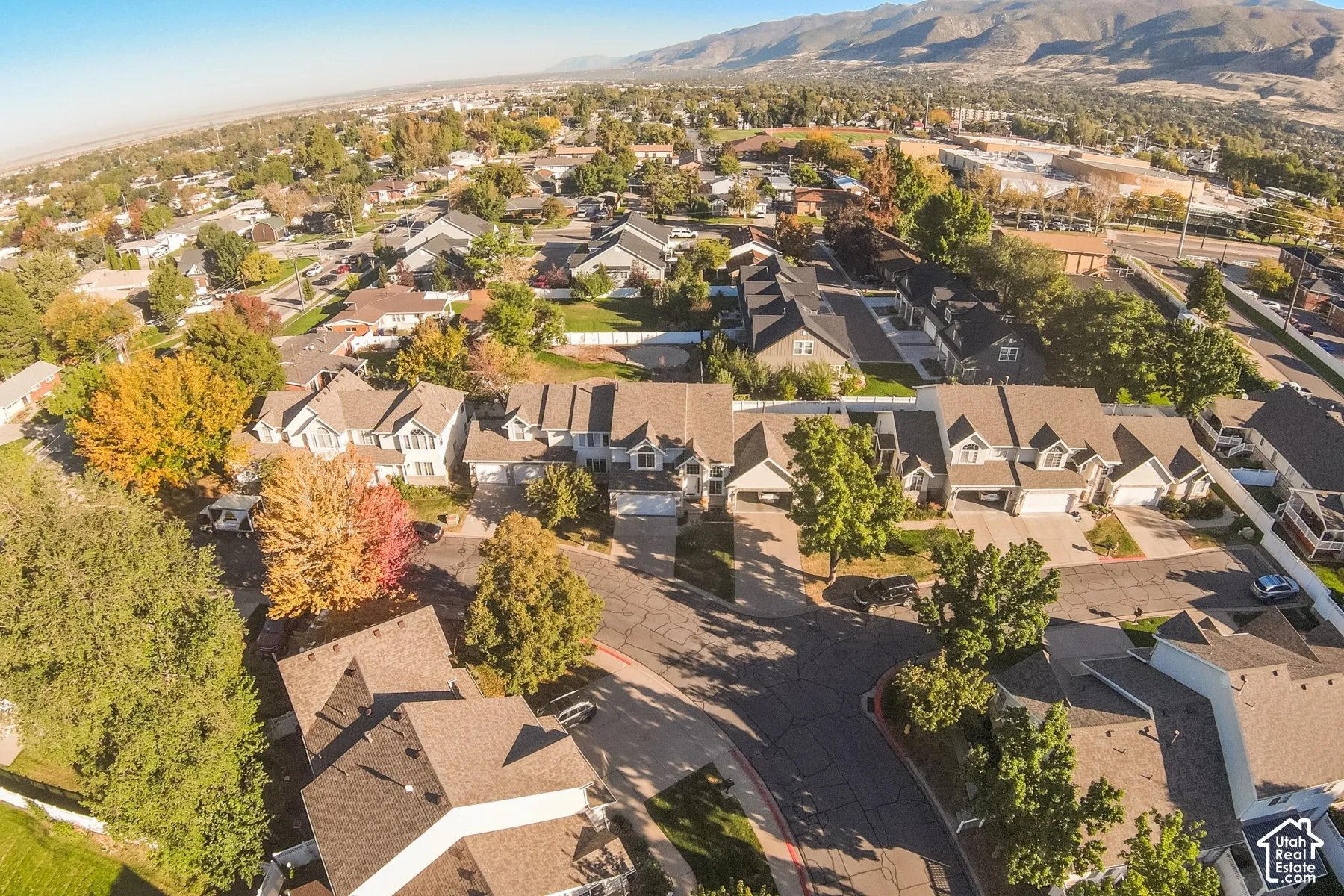 Residential neighborhood featuring varied architectural styles and mature trees
