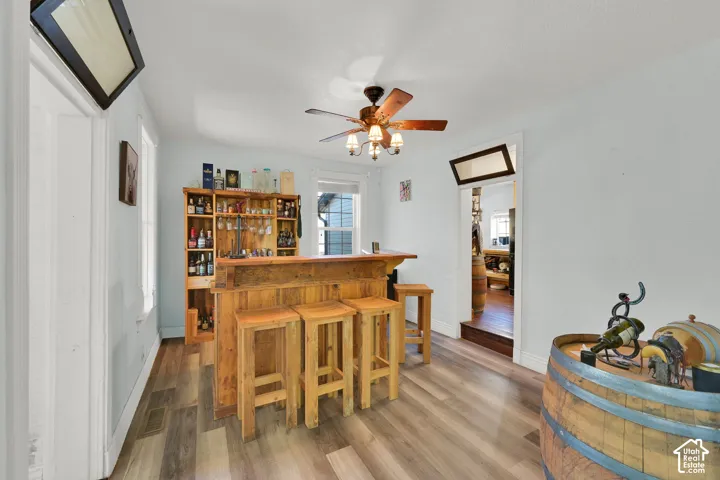 Wood-finish flooring throughout