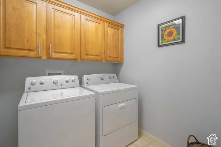 Upper cabinetry with a natural wood finish