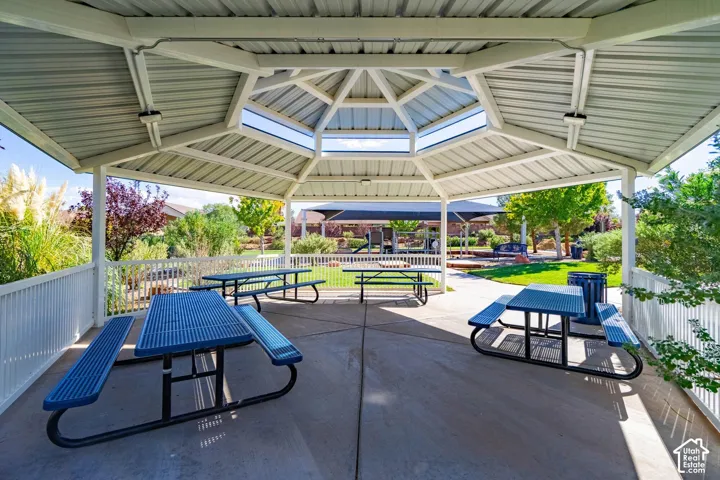 Expansive covered pavilion with octagonal skylight and clerestory windows flooding the space with natural light