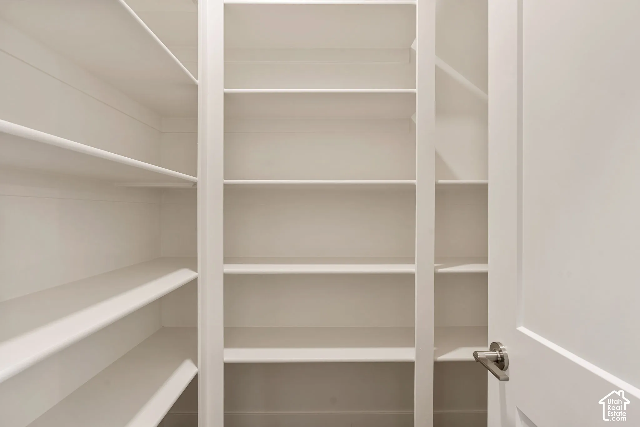 Built-in shelving providing ample storage