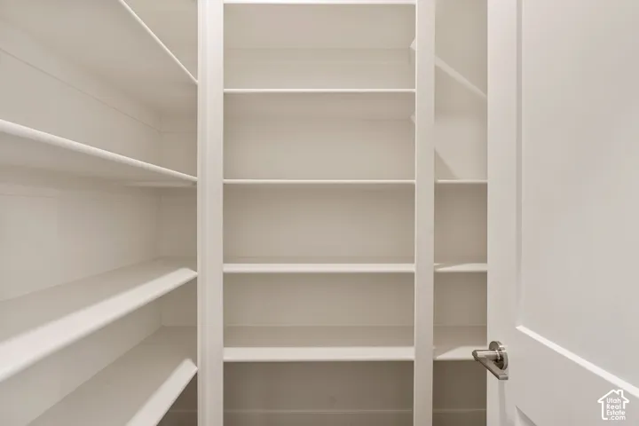 Built-in shelving providing ample storage