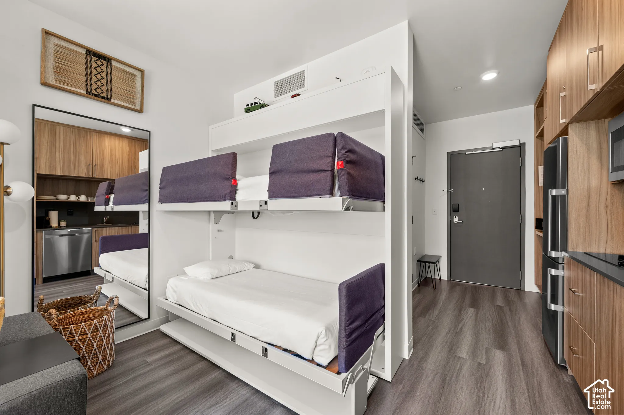 Wood-finish flooring throughout