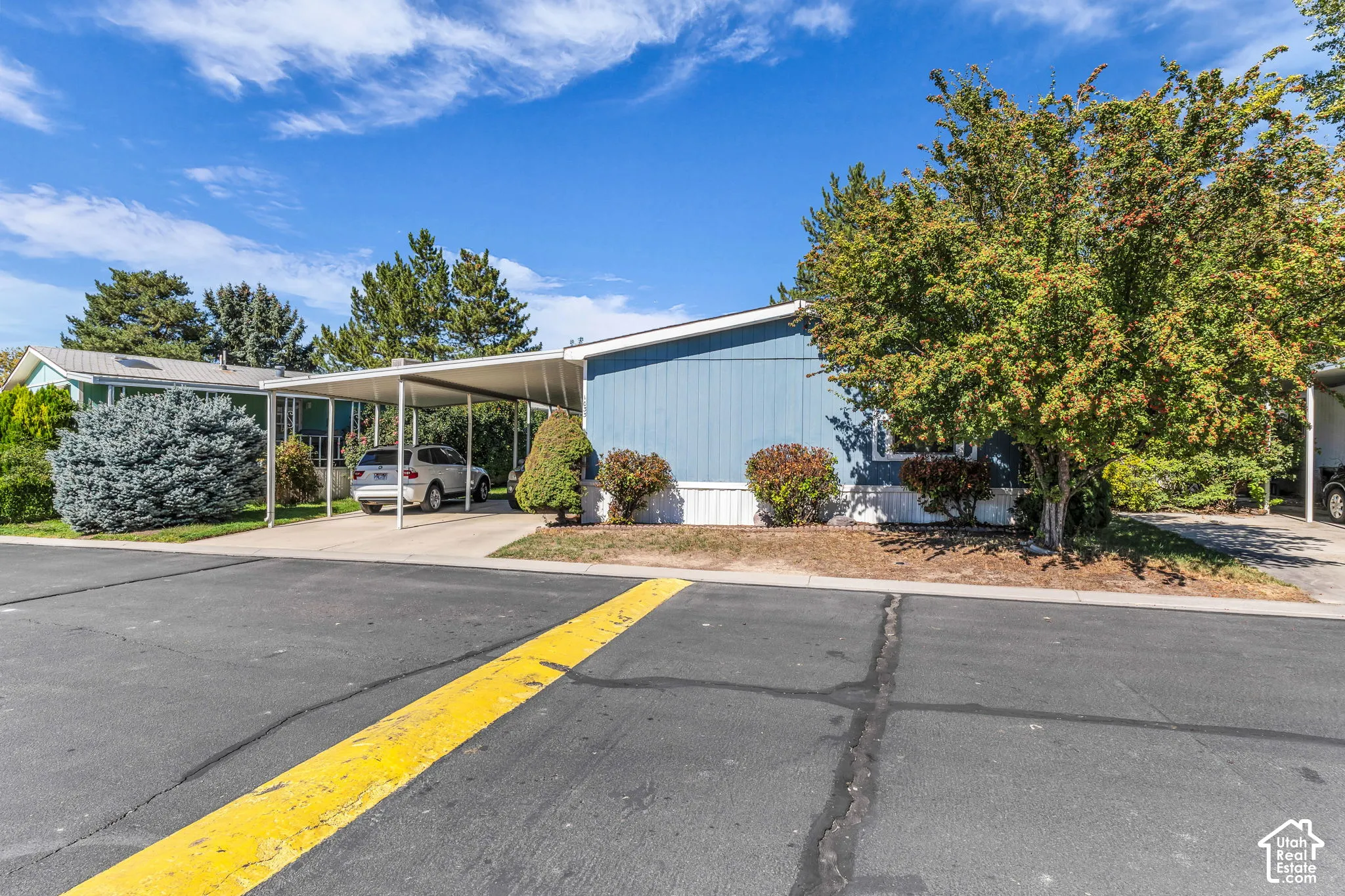 Carport parking with a concrete driveway