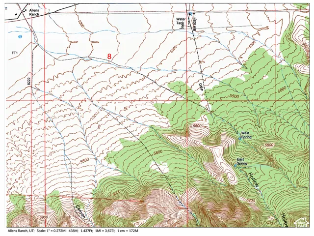 Topographic Map. Illustrating terrain contours and features for the property