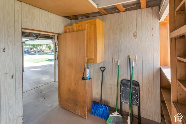 Under the porch storage.