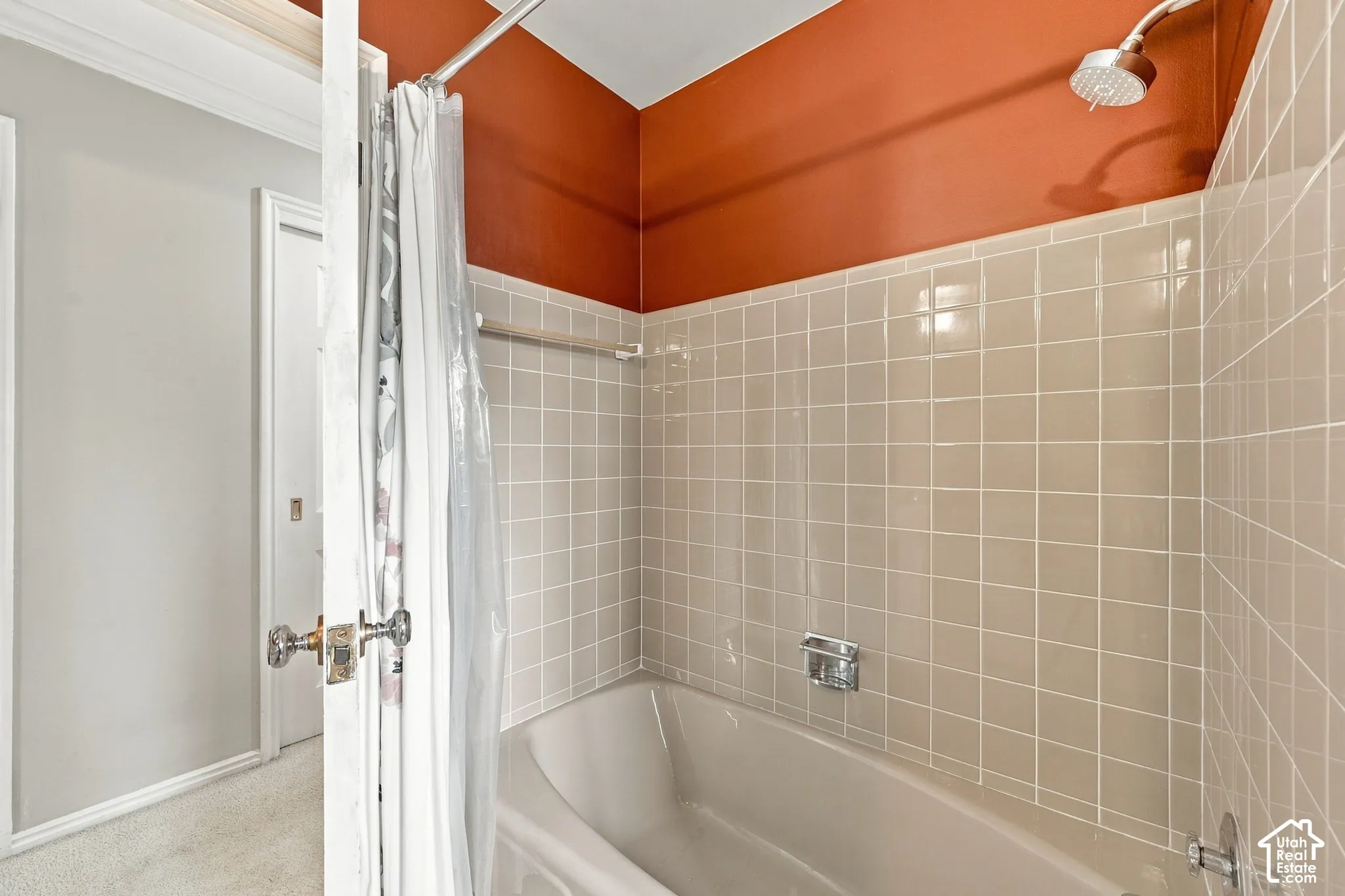 Main Bath with Tub and shower combination featuring tile