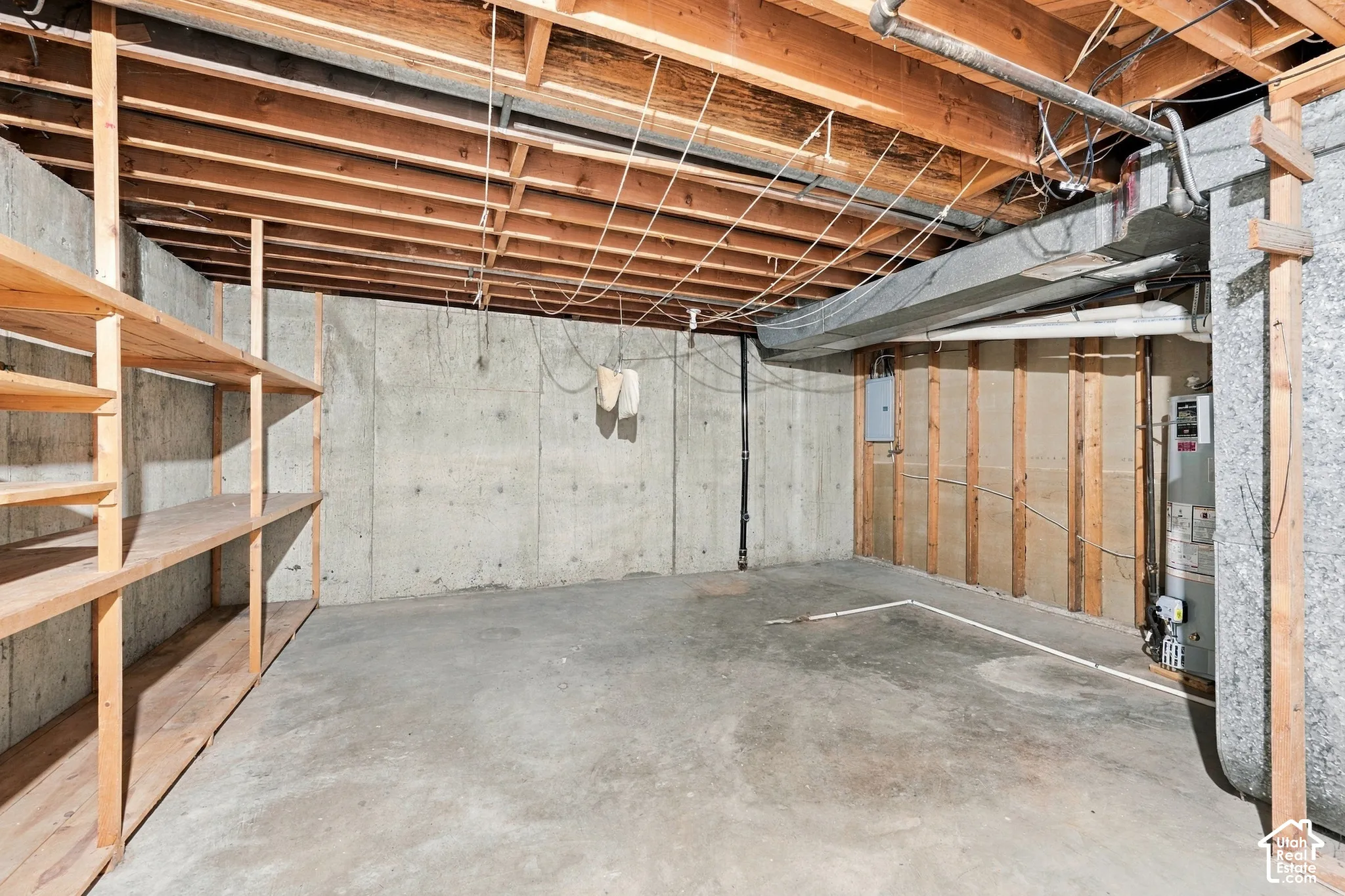 Unfinished storage area