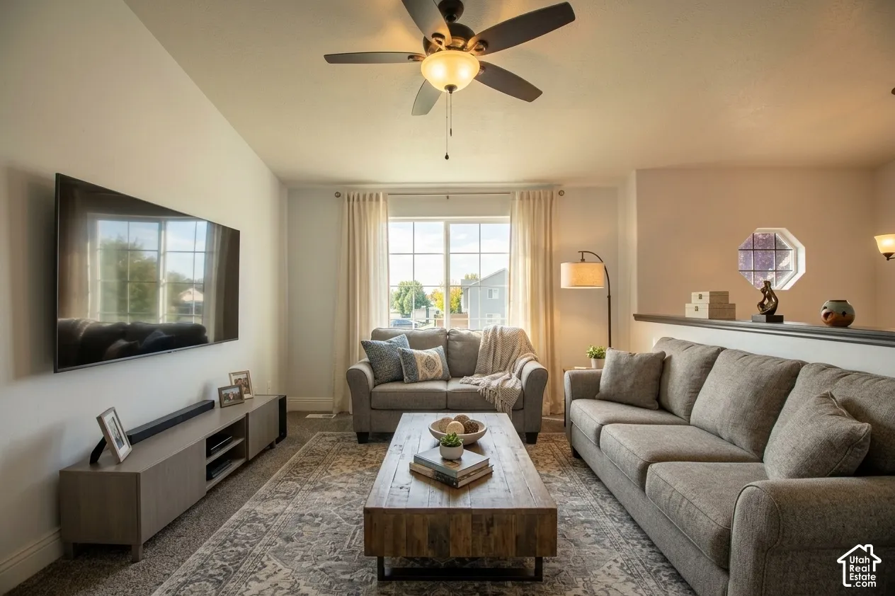 Family room level 1 virtually staged
