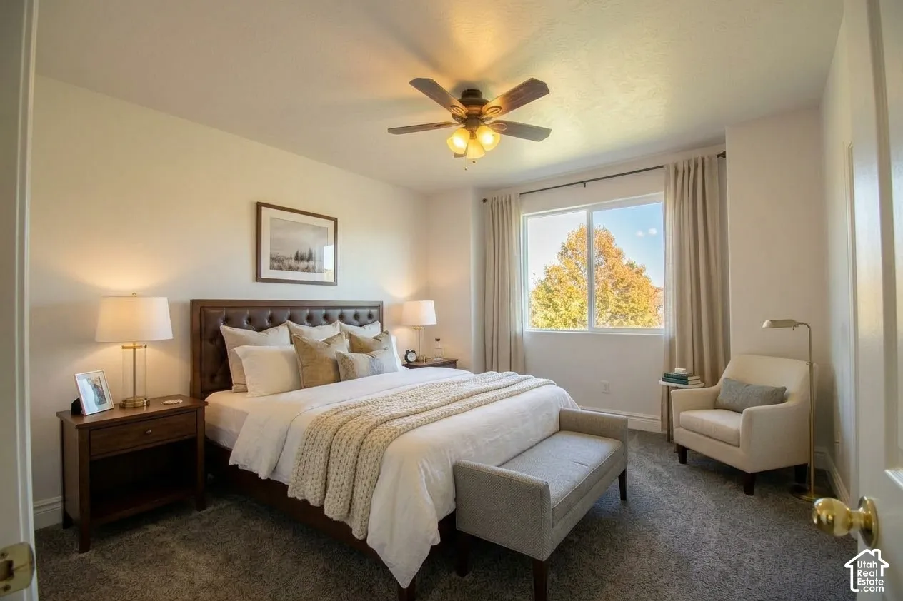 Primary bedroom virtually staged