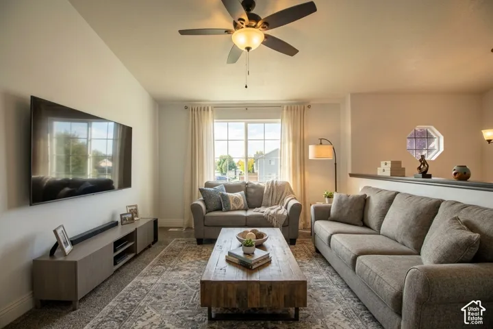 Family room level 1 virtually staged