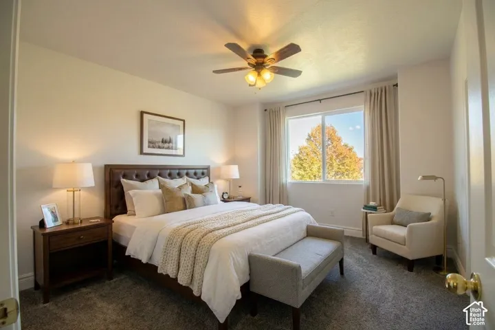Primary bedroom virtually staged