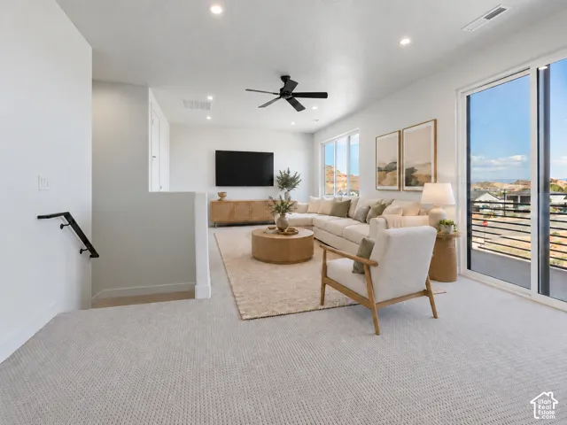 Upstairs loft with views and attached 2nd story deck. Home is virtually staged