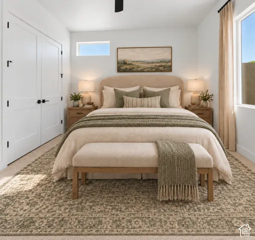 Upstairs Bedroom shares hall full bathroom. Home is virtually staged