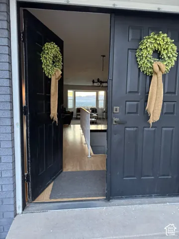 Double entry doors with paneled design