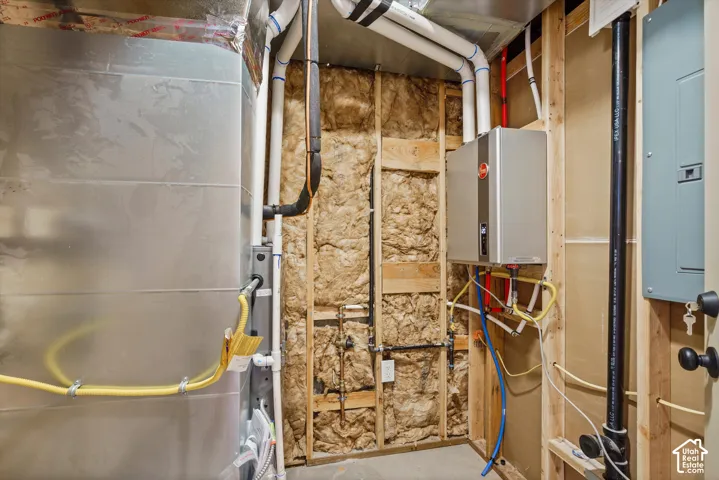 Tankless water heater and electrical panel