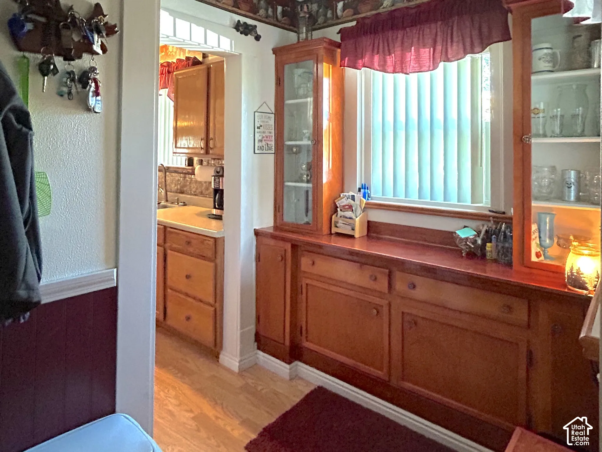 Wood-finish flooring throughout