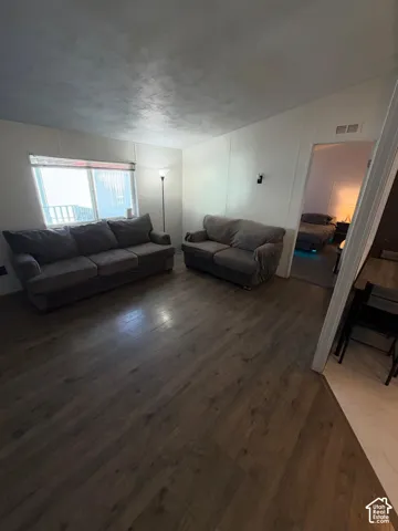 Wood-finish flooring throughout the main living area