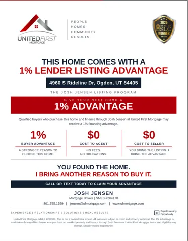 Promotional Flyer. Outlining a lender listing advantage program for the property