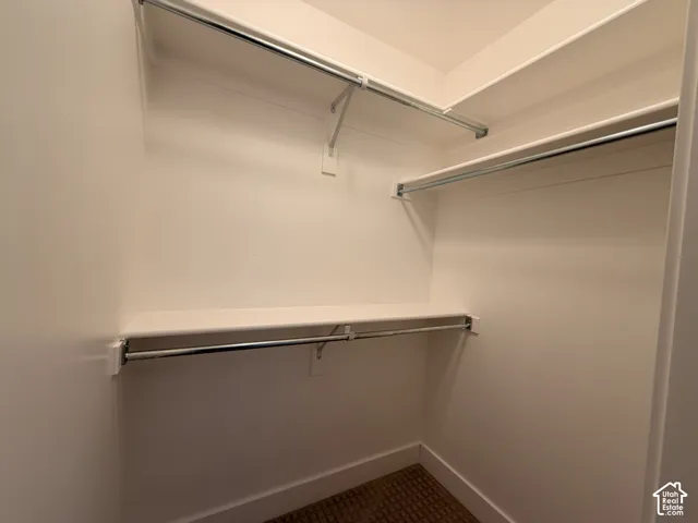 Large closets throughout. Built-in shelving with chrome hanging rods