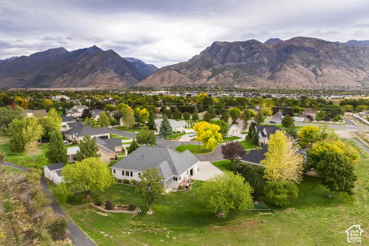 Expansive residential landscaping with mature trees