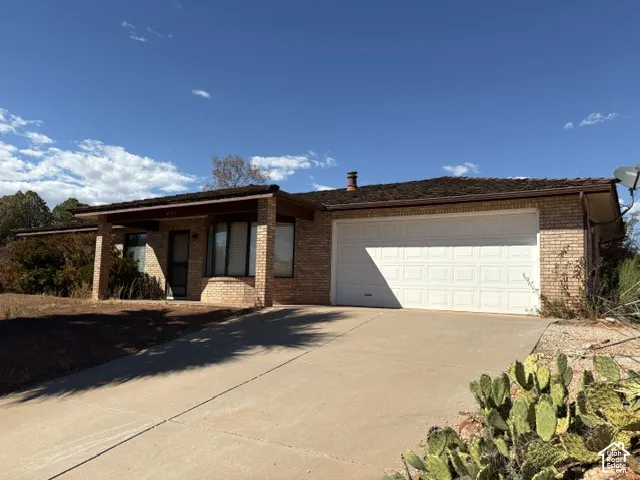 Single-story with a two-car garage