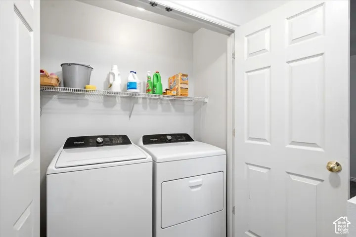 Recessed laundry conveniently located near bedrooms