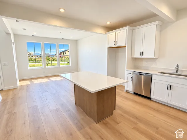 Kitchen and great room with beautiful views of the mountains