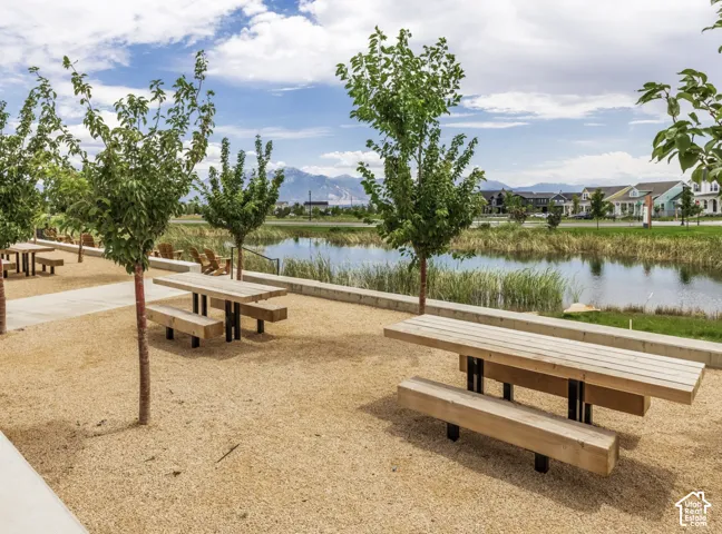 Picnic tables overlooking the Watercourse
