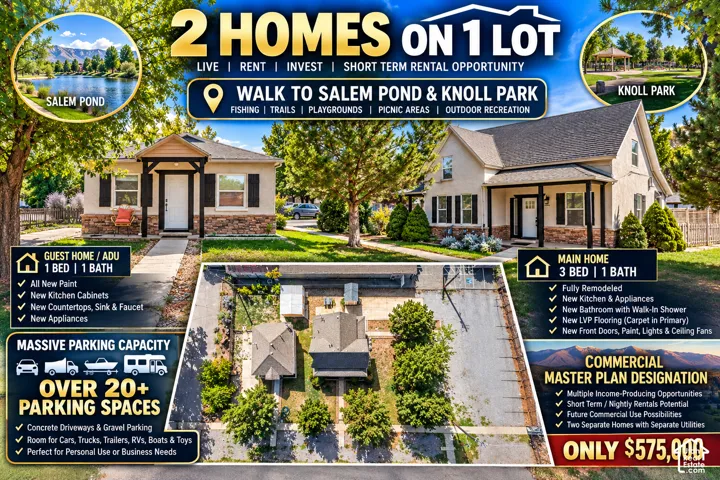 Salem Opportunity with 2 Homes on 1 Lot with Tons of Parking and Storage