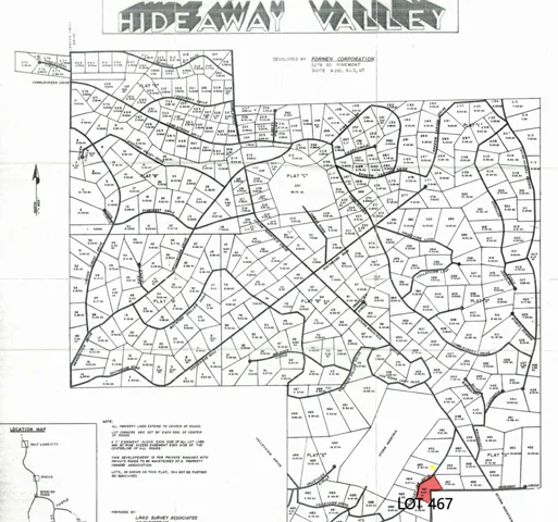 Plat Map. Illustrating the subdivision of a property into individual lots and roads