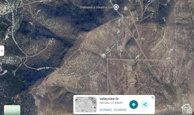 Aerial Map. Displaying the geographic location and coordinates of the property