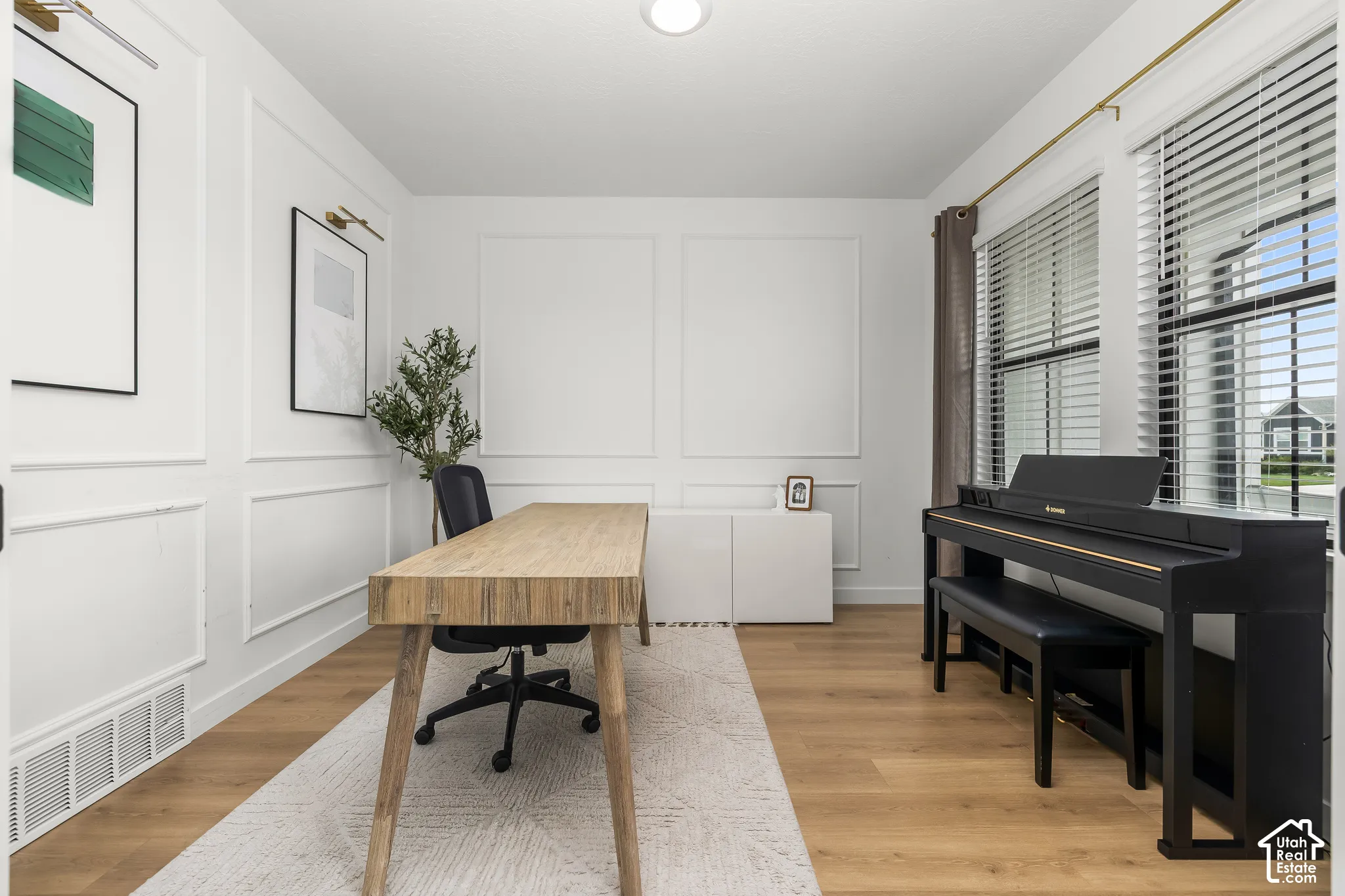 Wood-finish flooring throughout