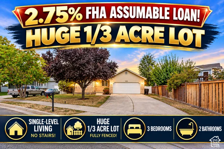 2.75% FHA Assumable Loan on a Huge 1/3 Acre Lot