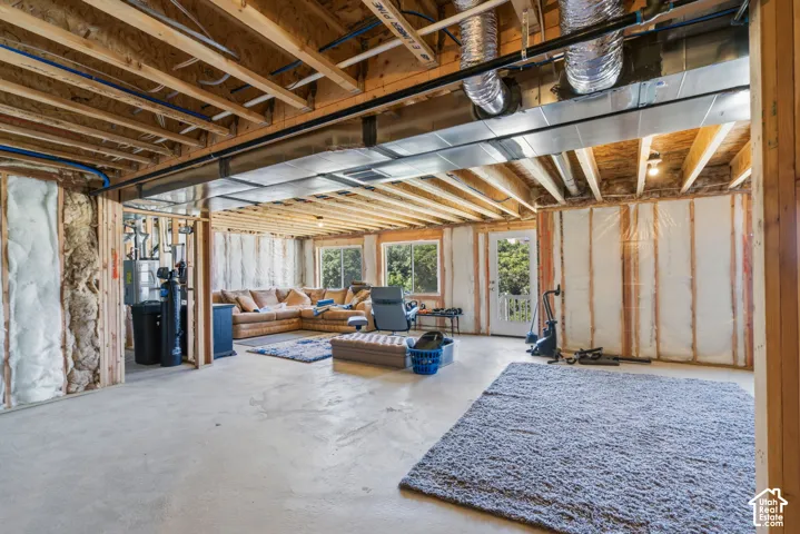 Unfinished basement.
