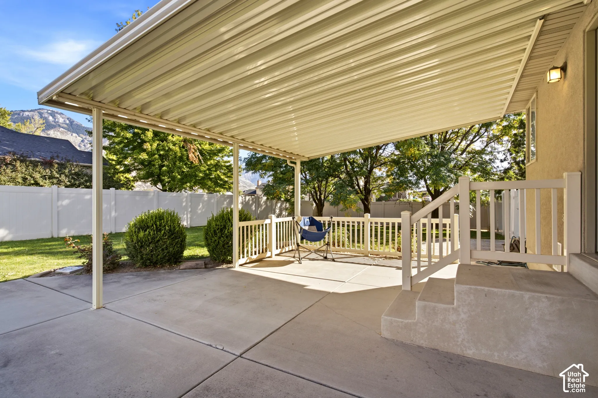 Large back awning covered patio