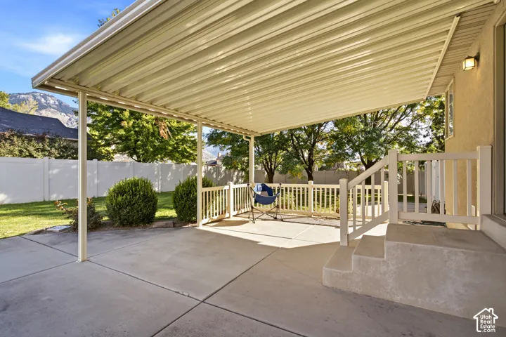 Large back awning covered patio
