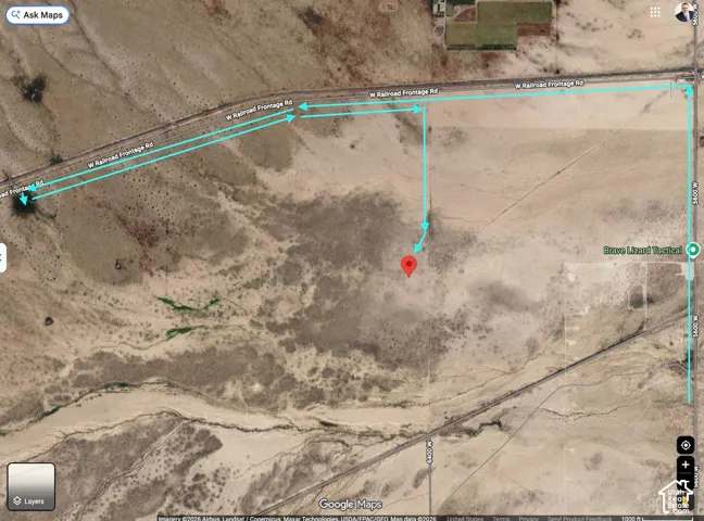 Aerial Map. Displaying the property's boundaries and surrounding roads