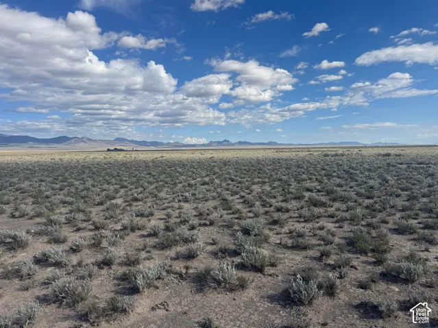 Expansive undeveloped land with desert vegetation and distant mountain ranges